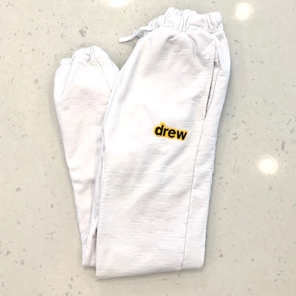 Drew House Pants - Drew House Sweatpants White XS